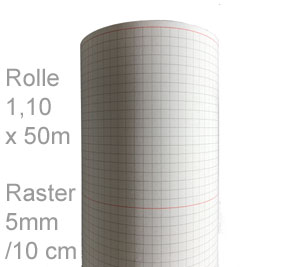 karierte Papier Rolle 1,10 x 50m