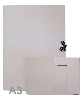Sammelmappe A3 Graupappe mit Band