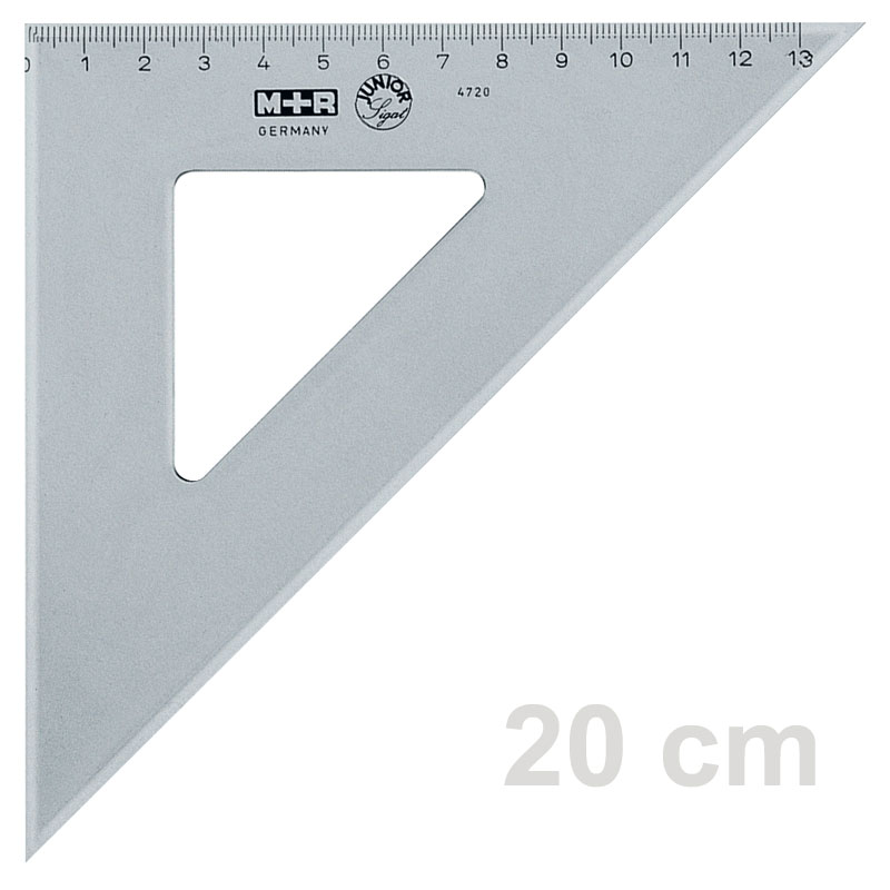 Zeichendreieck 20cm - rechtwinklig 45°